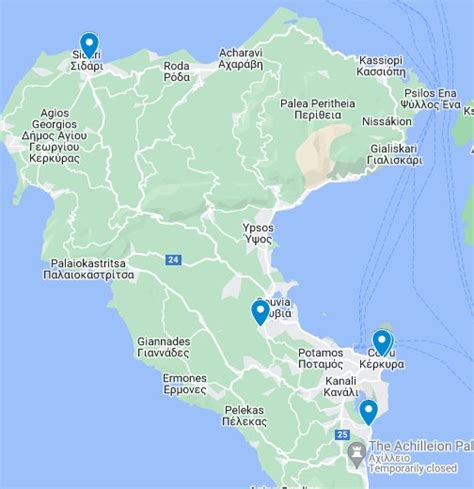 google maps corfu island